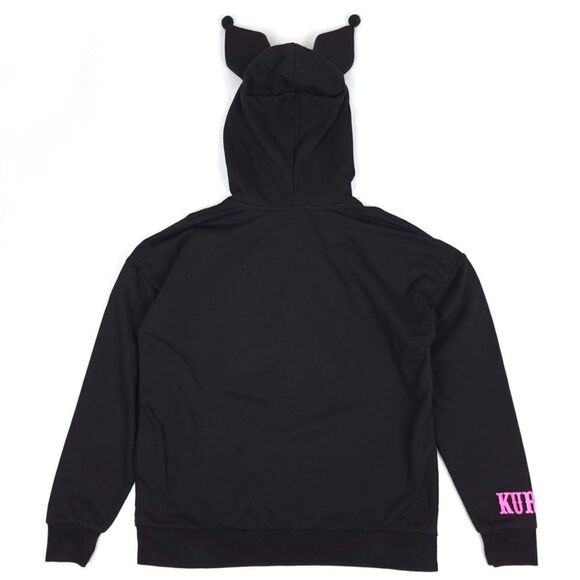 HOT TOPIC Hello Kitty Kuromi 3D Ears Oversized Fleece Hoodie Kawaii Small Black - Picture 8 of 9